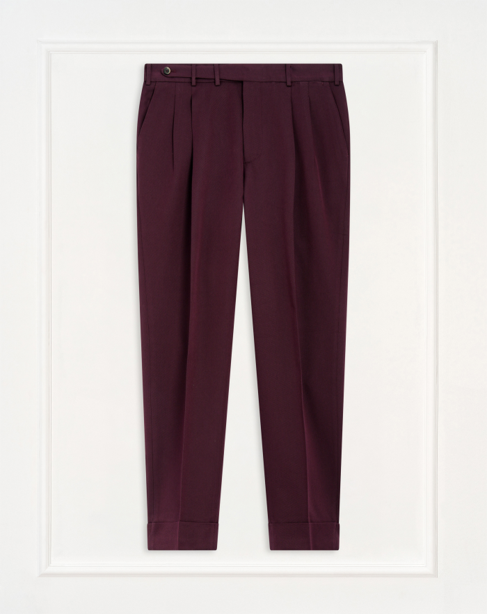 Carrot trousers in wool and cotton bull denim