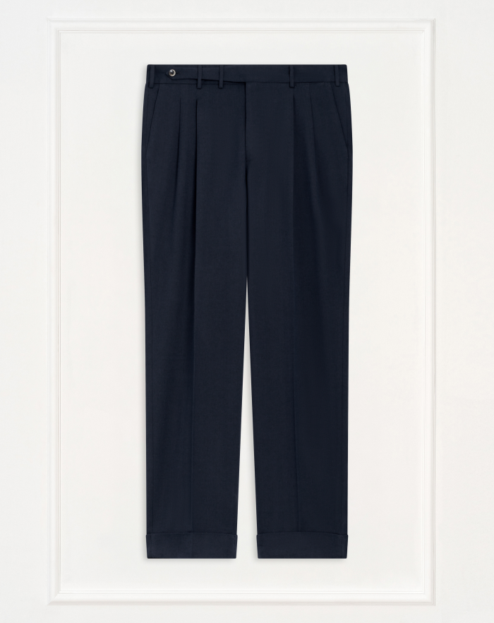 Carrot trousers in wool and cotton