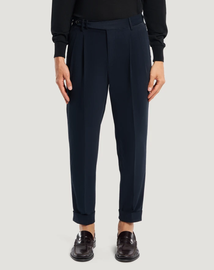 Carrot-fit trousers in cotton drill