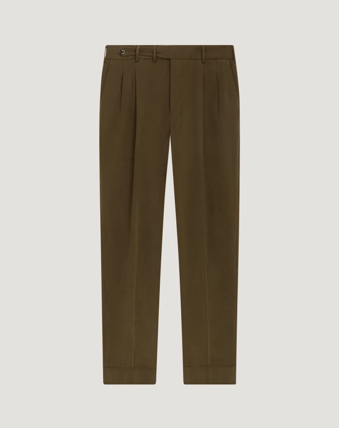 Carrot-fit trousers in cotton drill
