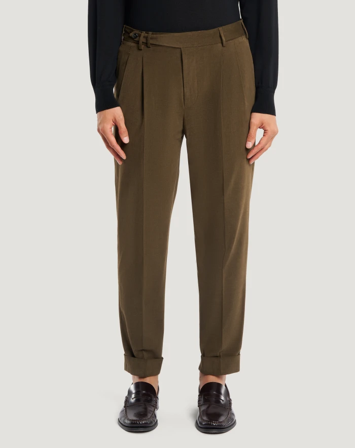 Carrot-fit trousers in cotton drill